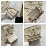 Stone Pattern Shoulder Bags Chain Solid Flap Crossbody Bag Vintage Sac