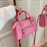 Texture Zipper Shoulder Bag For Women Crossbody Lady Armpit Bag