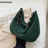 Women's Retro Suede Shoulder Bag Autumn/Winter Large-capacity Bucket Bag