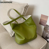 Casual Two-color Ladies Shoulder Bag Tote Bag Solid Student Bag