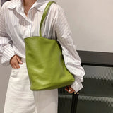 Casual Two-color Ladies Shoulder Bag Tote Bag Solid Student Bag