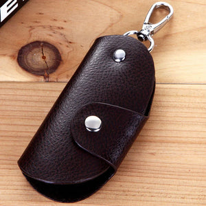 Cowhide Leather Car Key Bag Wallet Function Key Case