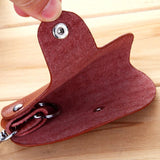 Cowhide Leather Car Key Bag Wallet Function Key Case