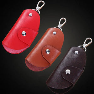 Cowhide Leather Car Key Bag Wallet Function Key Case