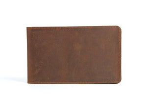Unisex Leather Wallet Vintage Crazy Horse Long Multi-Card Position