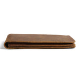 Unisex Leather Wallet Vintage Crazy Horse Long Multi-Card Position