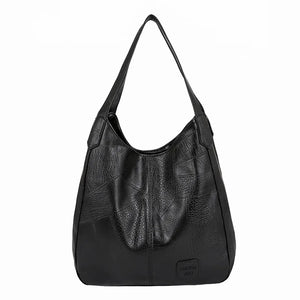 Retro Soft Leather Shoulder Bag Large Capacity Tote Handbag Women