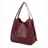 Retro Soft Leather Shoulder Bag Large Capacity Tote Handbag Women