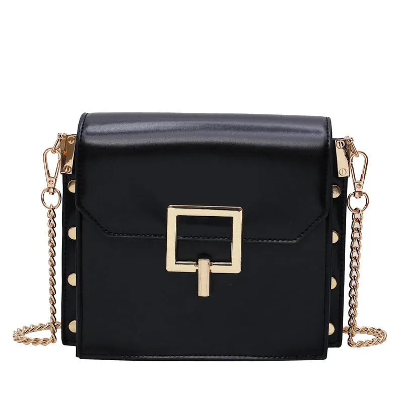Women's Rivet Messenger Bag Waterproof Chain Handbag