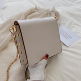 Women's Rivet Messenger Bag Waterproof Chain Handbag