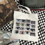 Urban shoulder bag punk Gothic eye print canvas bag