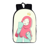 Hijab Face Muslim Islamic Gril Crown Backpack Women Travel Bag