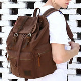 Vintage Canvas Hiking Backpack with Zipper Closure