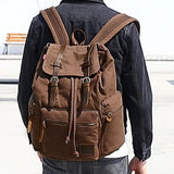 Vintage Canvas Hiking Backpack with Zipper Closure
