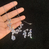 Himstory CZ Bride Wedding Jewelry Set Woman Necklace Earring Set