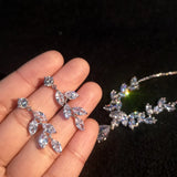 Himstory CZ Bride Wedding Jewelry Set Woman Necklace Earring Set