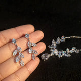 Himstory CZ Bride Wedding Jewelry Set Woman Necklace Earring Set