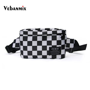 Plaid Hip Bag Belt Women Men Bum Bag Leisure Shoulder Bags Fanny Pack