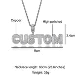 Hip Hop Name Baguette Letters CZ Pendant