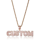 Hip Hop Name Baguette Letters CZ Pendant