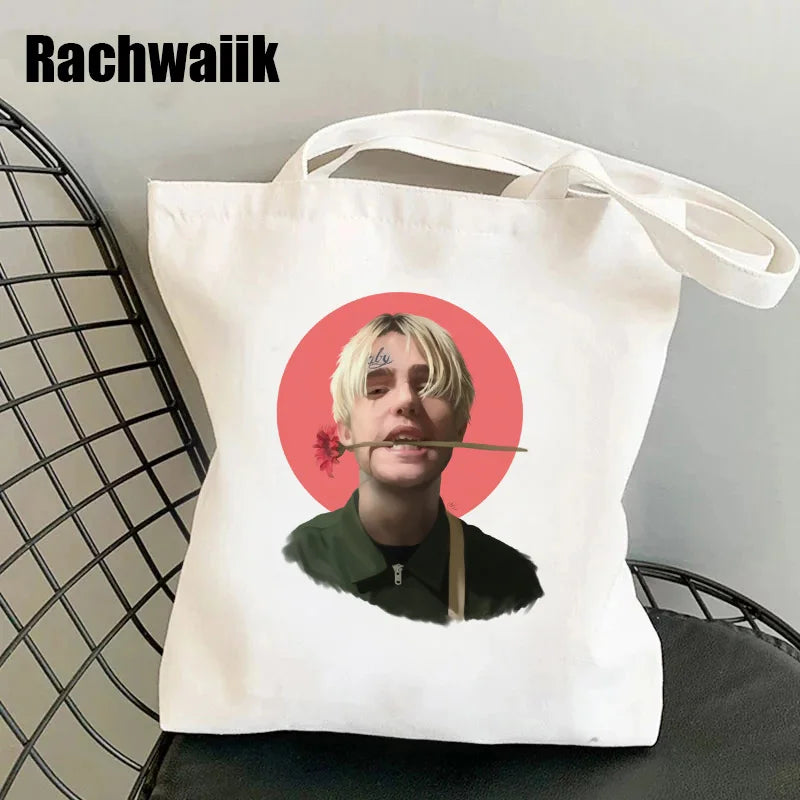 Hip Hop Lil Peep Canvas Bag Harajuku Shopper Tote Eco Shoulder Y2k