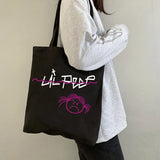 Hip Hop Lil Peep Canvas Bag Harajuku Shopper Tote Eco Shoulder Y2k
