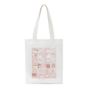 Hip Hop Shoulder Bag Cat Painting Female Handbags Canvas Shopping