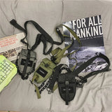 Hip Hop Tactical Chest Rig Bag With Chain Mens Techwear Detachable Waist Bag