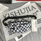 Hip-hop Couple Chest Bag Female Nylon Waist Bags Plaid Women Fanny Pack Men
