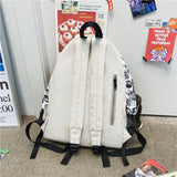 Unisex Hip-hop Print Backpack with Multiple Pockets