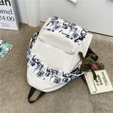 Unisex Hip-hop Print Backpack with Multiple Pockets