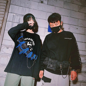 Hip hop Women Waist Bag Geometric Waist Pack Polyester Phone Pouch