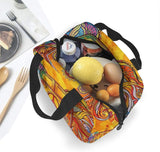 Hippie Vintage Car Mini Van Peace Sign Insulated Lunch Box Tote Bag