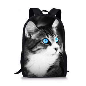 Hipster Cat Backpack for Teen Girls Kids School Bagpack