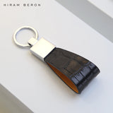 Hiram Beron Men's Leather Key Holder Croco Pattern