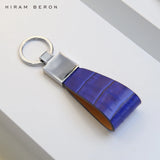 Hiram Beron Men's Leather Key Holder Croco Pattern