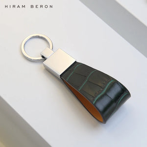 Hiram Beron Men's Leather Key Holder Croco Pattern