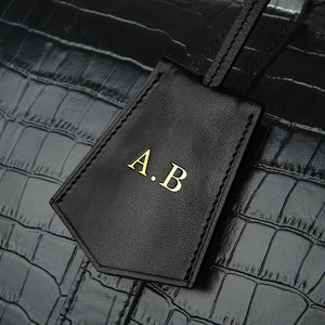 Hiram Beron Monogram Italian Leather Key Bell with Ring
