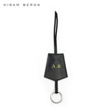 Hiram Beron Monogram Italian Leather Key Bell with Ring