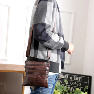 Leather Business Bag for Men, Shoulder & Inclined Shoulder Bag