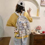 Canvas Backpack Large Capacity Handbag for Girls Travel Shopping Bag