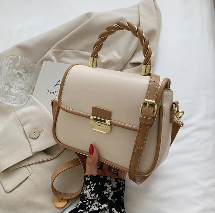 Square Tote Bag PU Leather Women's Handbag