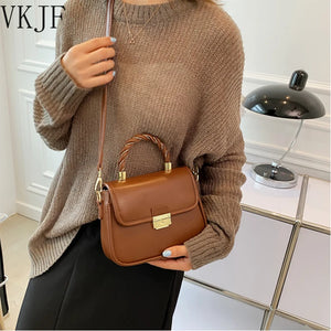 Square Tote Bag PU Leather Women's Handbag