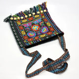 Hmong Vintage Ethnic Shoulder Bag Embroidery Tassel Tote Messenger Bags
