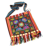 Hmong Vintage Ethnic Shoulder Bag Embroidery Tassel Tote Messenger Bags
