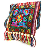 Hmong Vintage Ethnic Shoulder Bag Embroidery Boho Tassel Tote