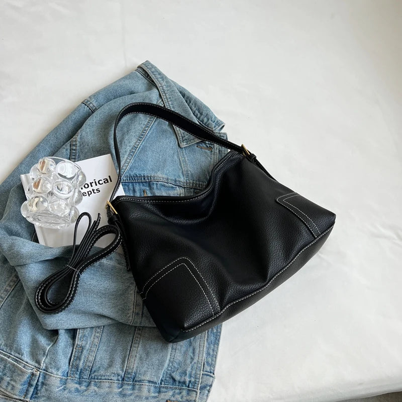 Vintage Leather Hobo Shoulder Crossbody Bag Purse