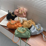 Hobos Crossbody Bag PU Leather Women's Handbag Shoulder Cloudy Bag