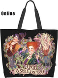 Hocus Pocus Tote Bag Halloween Handbags Heavy Duty Shopping Grocery