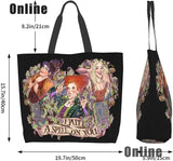 Hocus Pocus Tote Bag Halloween Handbags Heavy Duty Shopping Grocery